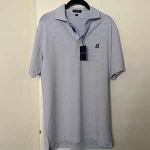 NWT Peter Millar Men's Striped Polo Shirt - Blue (sz: M)